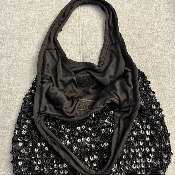 Black sequin shoulder bag - Picture 5 of 6